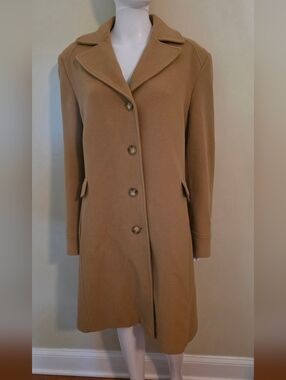 Preston & York Camel Single-Breasted Wool Trench Coat